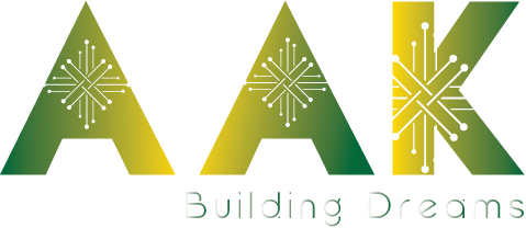 Logo of Abdullah Ahmad's portfolio, with the text 'AAK, Building Dreams' written